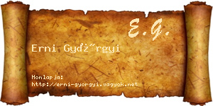Erni Györgyi névjegykártya
